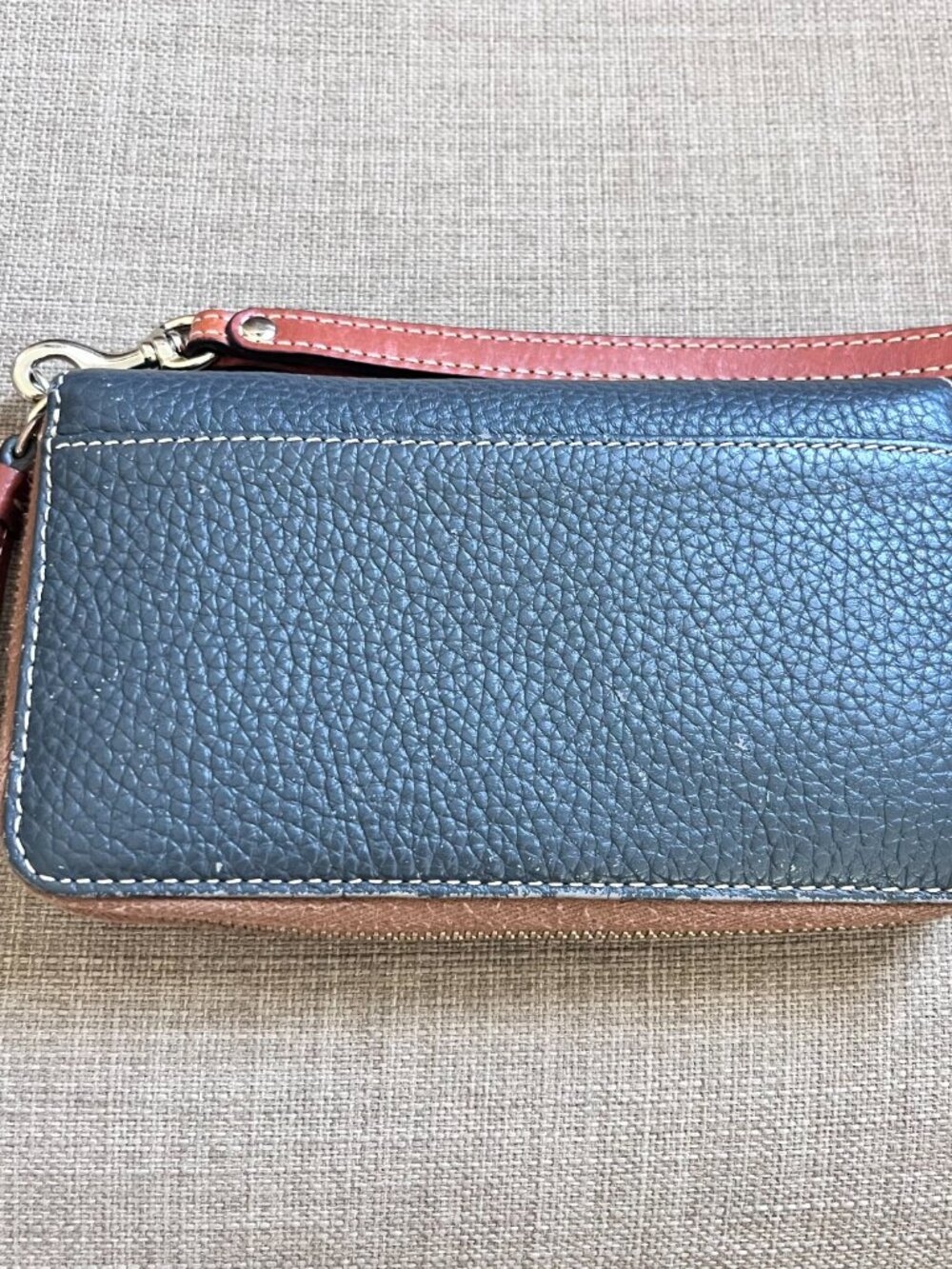 Dooney & Bourke Pebble Grain Zip Zip Satchel Midnight Blue & Matching Wristlet - Picture 3 of 16